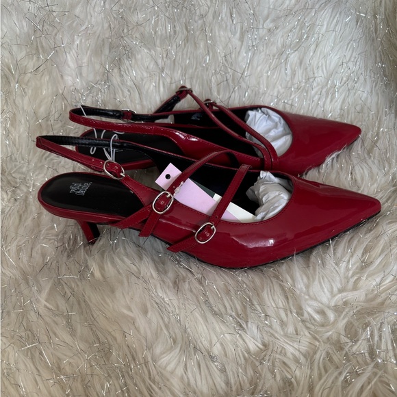 Wild Fable Red/Sasha Patent Women’s Slingback Heels Size 10 - Picture 1 of 8